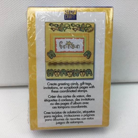 Stamp Craft Fun N Sun Summer Flip Flop Sunglasses Sunscreen Set 3 Rubber - Picture 3 of 5